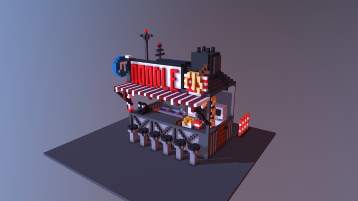 Cyberpunk noodle bar [voxel]