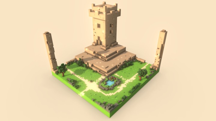 Castle Garden - Voxel Art