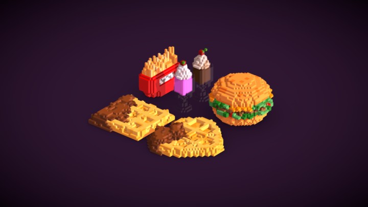 Voxel Art Food